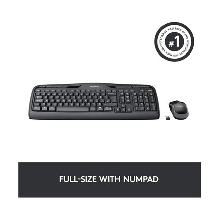 Logitech MK330 Wireless Keyboard and Mouse Combo - Black - US Int'l