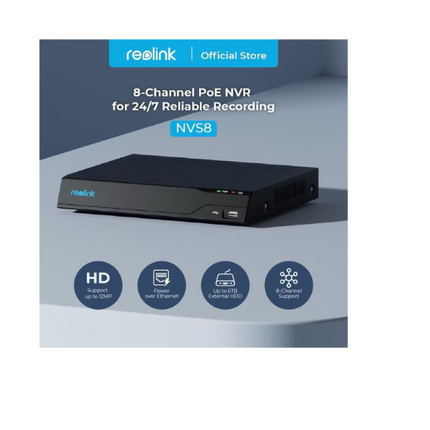 Reolink NVS16 16-Channel PoE NVR for 24/7 Continuous Recording