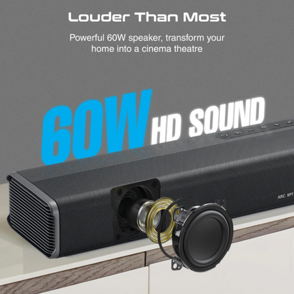 Promate 60W Ultra-Slim SoundBar with Built-in Subwoofer