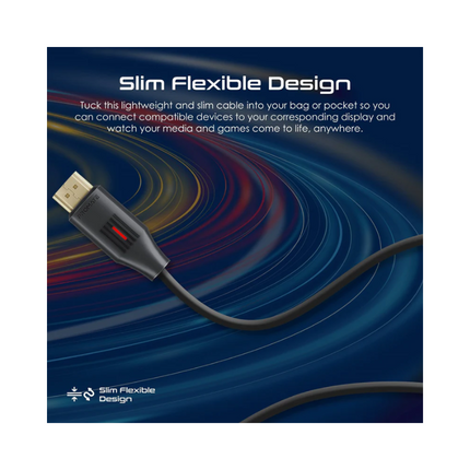 Promate HDMI 2.0 Cable 4K 60Hz HDMI to HDMI Slim 3m Cable with 3D Video Support 18Gbps Bandwidth Ethernet Support and Gold-Plated Connectors
