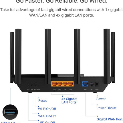 Tp-Link Dual Band Gigabit Wifi 6 Router Ax73