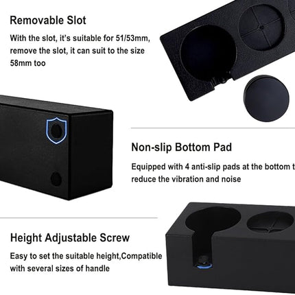 Coffee Station with 3 holes: Filter Tamper Holder Espresso Mat Stand Tamper Station Base Non Slip