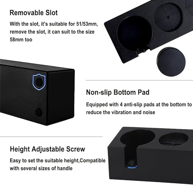 Coffee Station with 3 holes: Filter Tamper Holder Espresso Mat Stand Tamper Station Base Non Slip