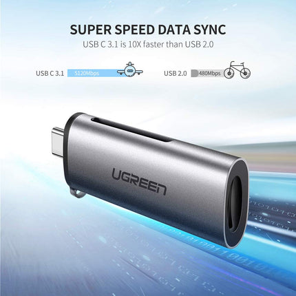 Ugreen Usb-C Tf/Sd Card Reader Gray
