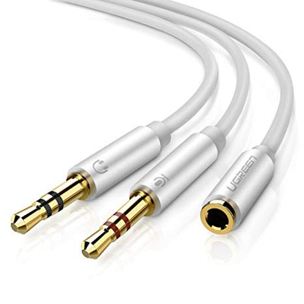 Ugreen 3.5Mm Female To 2 Male Audio Cable White