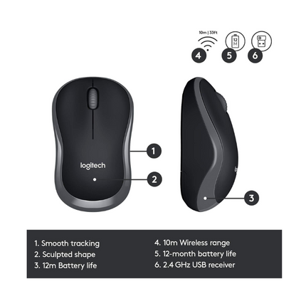 Logitech MK330 Wireless Keyboard and Mouse Combo - Black - US Int'l