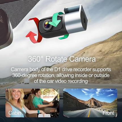 HIKVISION D1 Car Dash Camera with 1080p HD 360° Camera AE-DC2018-D1