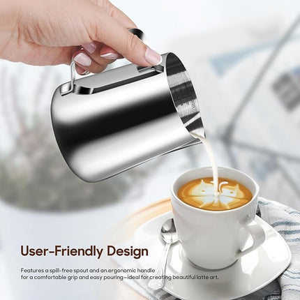 Stainless Steel Milk Frother Jug Silvery