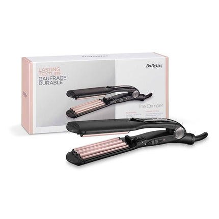 BABYLISS THE CRIMPER CREPE IRON WITH 10 TEMPERATURE LEVELS UP TO 210 °C AND AUTOMATIC SHUT-OFF BLACK