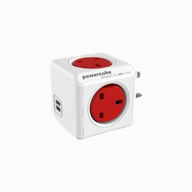 Allocacoc PowerCube Original USB Surge UK Red