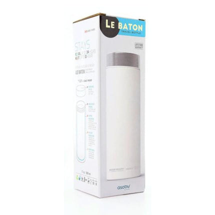 ASOBU Le Baton Travel Bottle White Silver 0.5L