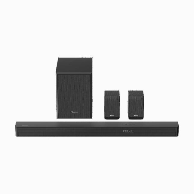 HISENSE: DOLBY ATMOS SOUND BAR HOME THEATER SYSTEM 5.1 CH WITH SUBWOOFERS 340W