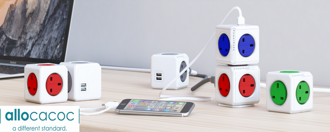 Allocacoc PowerCube Original USB Surge UK Red