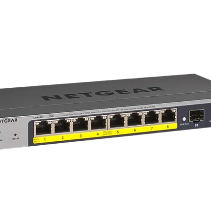 Netgear 10/100/1000 8 Port PoE+ Smart Managed Gigabit switch with 2 SFP uplink ports (55W)