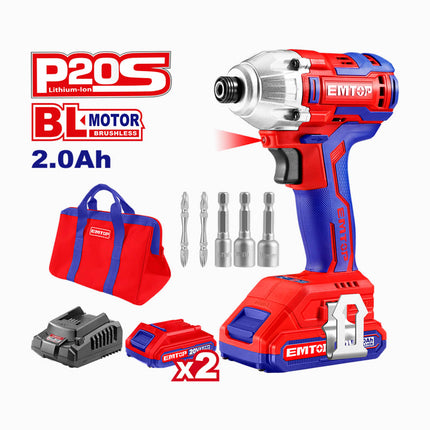 Emtop Cordless Impact Driver 1/4"