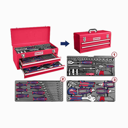 Emtop 105 Pcs Tool Chest Set
