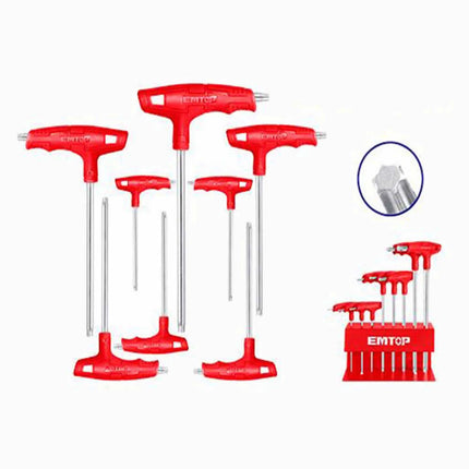 Emtop T-handle Torx Wrench Set 8 Pcs