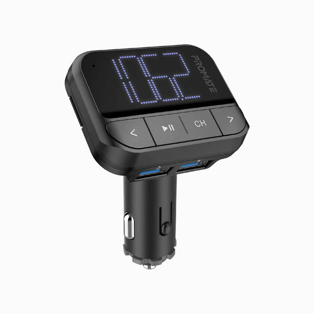 Promate In-Car FM Transmitter with Dual USB Ports