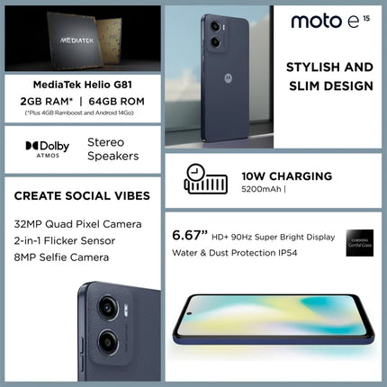 MOTOROLA E15 64GB 2GB RAM