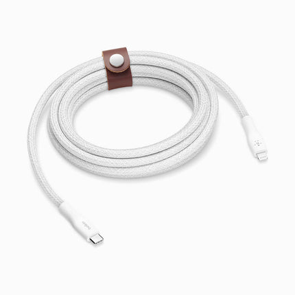Belkin Duratek Boost?Charge? Usb-C? Cable With Lightning Connector + Strap 1.2M White