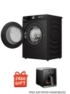HISENSE 10KG FRONT LOADER WASHING MACHINE - PREMIUM BLACK + FREE AIR FRYER H05AFBK1S3