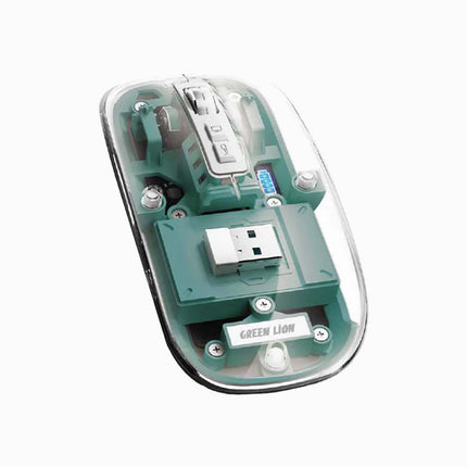 Green Lion Transparent Mouse 2400DPI 400Mah Green