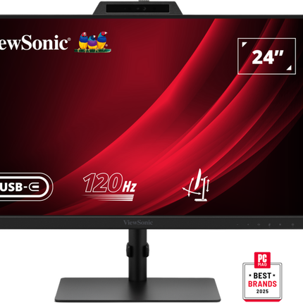 VIEWSONIC 24” FHD USB-C VIDEO CONFERENCING MONITOR WITH WINDOWS HELLO–CERTIFIED WEBCAM, HDMI, DISPLAY PORTS USB-C/A VG2441V