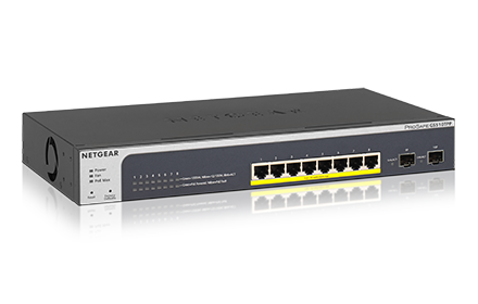 Netgear 10/100/1000 8 Port PoE+ Smart Managed Gigabit switch with 2 SFP uplink ports (190W)
