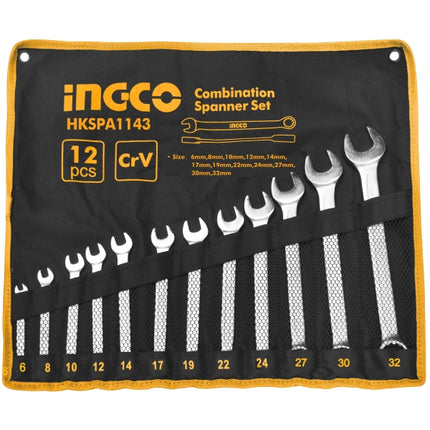 Ingco Combination Spanner Set 12Pcs