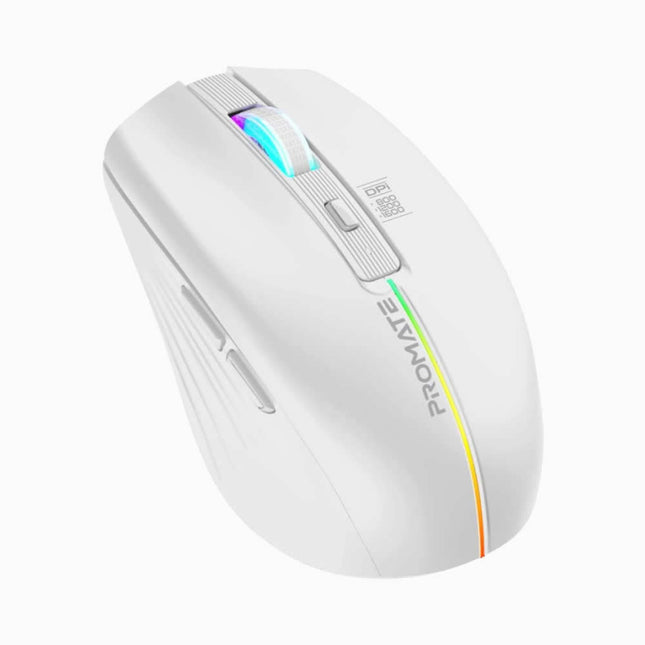 Promate Wireless Ergonomic Optical Mouse with LED Rainbow Lights