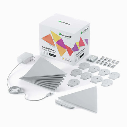NANOLEAF Shapes Triangles Starter Kit - Smart WiFi LED Panel System w/ Music Visualizer - 9 Pack - White