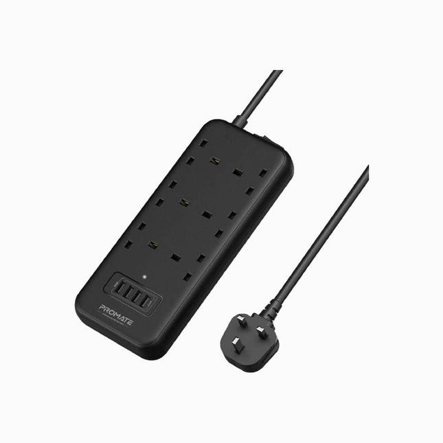 Promate 10 in 1 power strip with 4 usb ports