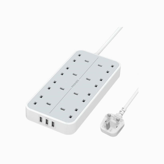 Promate Powercord 8Port 4M White