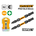 INGCO IMPACT  SCREWDRIVER BIT -PH2+SL6 - 65MM - 2PCS/SET SDBIM72HL665