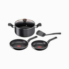 Tefal supercook 5 pcs Non Stick Black