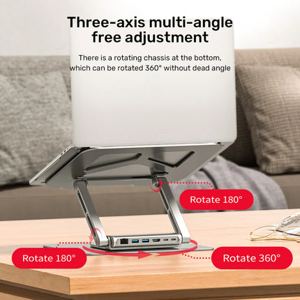 Unitek Laptop Stand with USB Hub 360° Rotation + HDMI + Ethernet D1109A