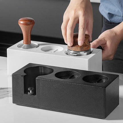 Coffee Station with 3 holes: Filter Tamper Holder Espresso Mat Stand Tamper Station Base Non Slip