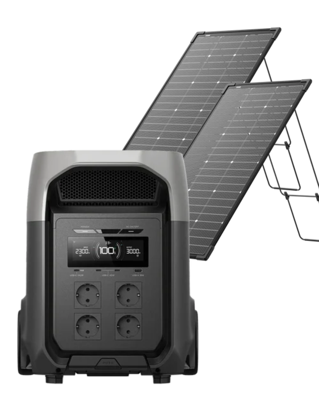 ECOFLOW DELTA 3 ULTRA Solar Generator + 2 x 125W Solar Panels 5024201002-BDL