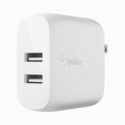 Belkin Dual Usb-A Wall Charger W/1M Pvc A-Ltg 24W Wht (French Plug 2 Pin)
