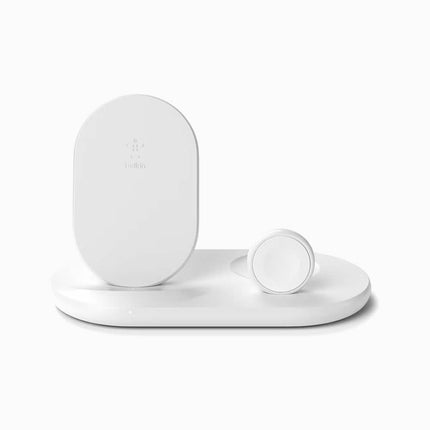 Belkin 3-In-1 Wireless Pad/Stand/Apple Watch White (Uk Plug 3 Pin)