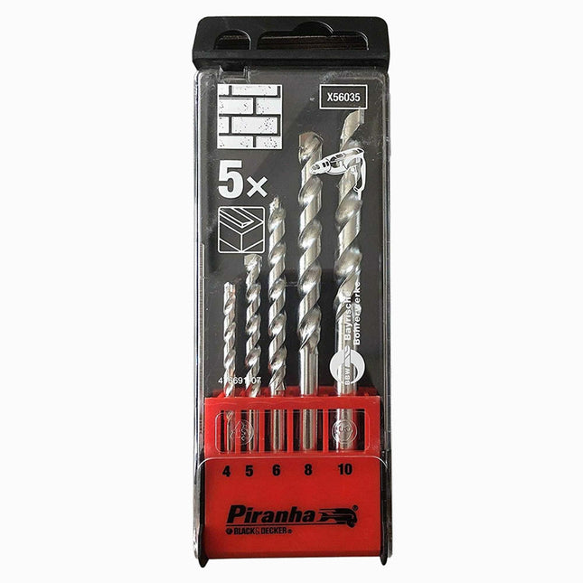 BLACK&DECKER X56035-QZ MASONARY DRILL BITS- 4MM 5MM 6MM 8MM 10MM (SET OF 5)