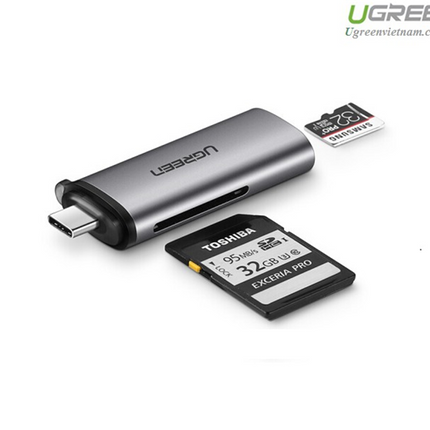 Ugreen Usb-C Tf/Sd Card Reader Gray