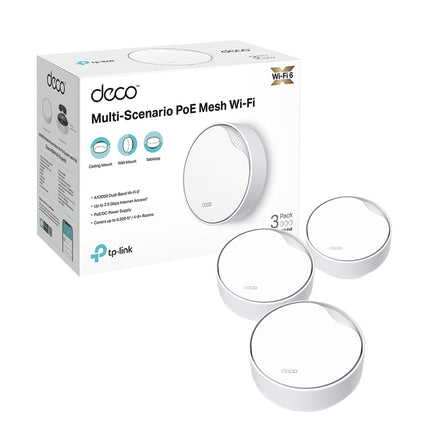 TP-Link Mesh Wifi Deco X50 PoE (3-Pack) NX-TP-X50-PoE(3Pack)