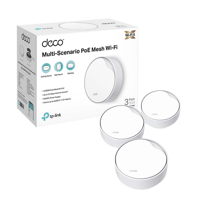 TP-Link Mesh Wifi Deco X50 PoE (3-Pack) NX-TP-X50-PoE(3Pack)