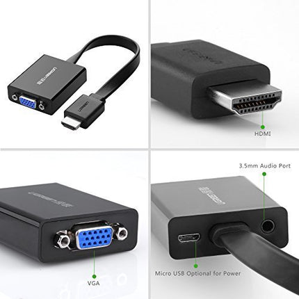 Ugreen Hdmi To Vga+3.5Mm Audio+Micro Usb Converter