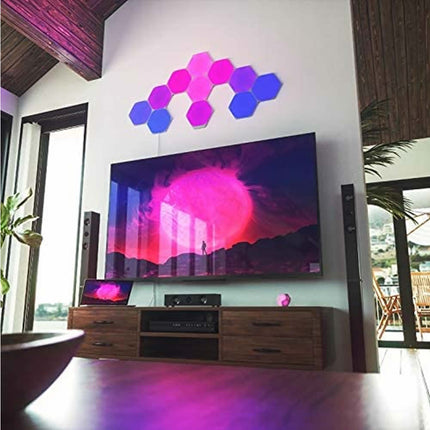 NANOLEAF Shapes Hexagons Starter Kit - Smart WiFi LED Panel System w/ Music Visualizer - 9 Pack - White