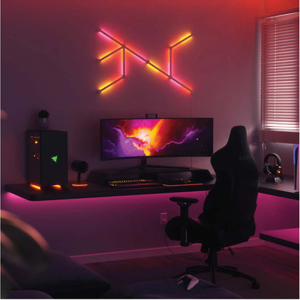 NANOLEAF Lines Starter Kit - Smart WiFi LED Panel System w/ Music Visualizer - 9 Pack UK - White