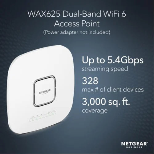 Netgear WiFi 6 Dual-Band AX5400 Speed | 802.11ax | Insight Remote Management | PoE+ (3000 sqft.) 4800+600 Mbps / 22W,4 Year Cloud Free