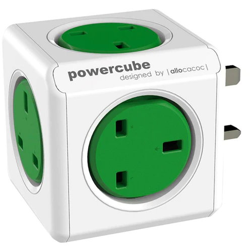 Allocacoc PowerCube Original Universal plug UK Green