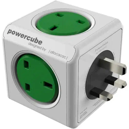 Allocacoc PowerCube Original Universal plug UK Green